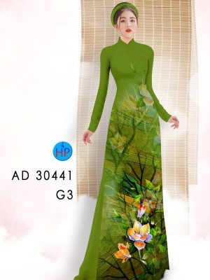 Vải Áo Dài Hoa In 3D AD 30441 32
